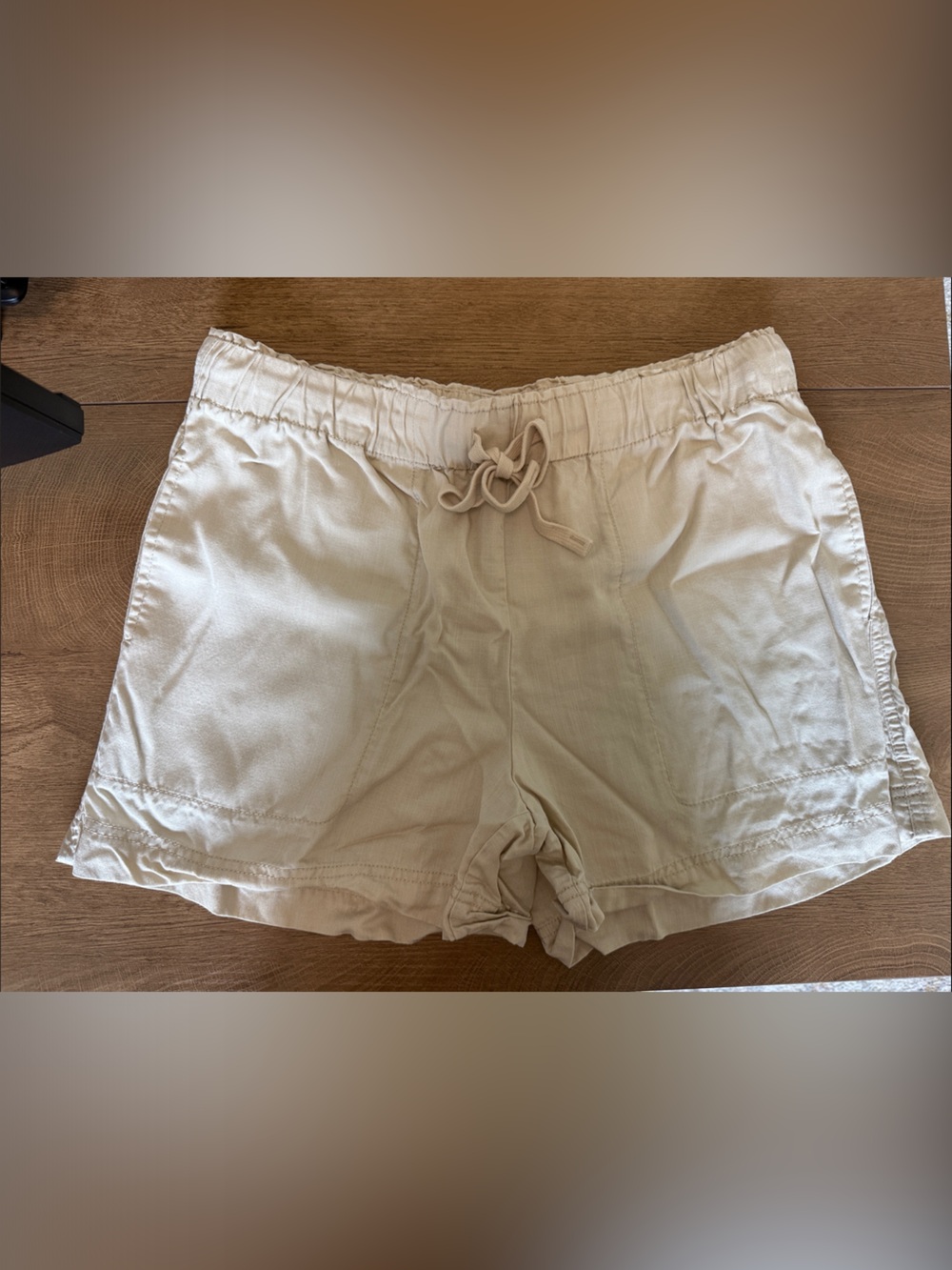Hilary Radley Beige Drawstring Bermuda Shorts